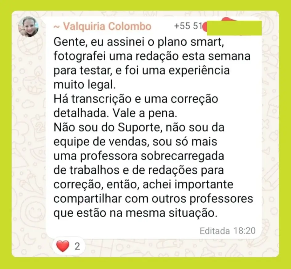Depoimento WhatsApp